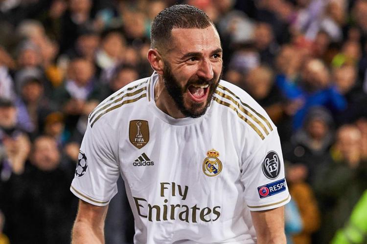 Karim Benzema sous le maillot du Real Madrid.