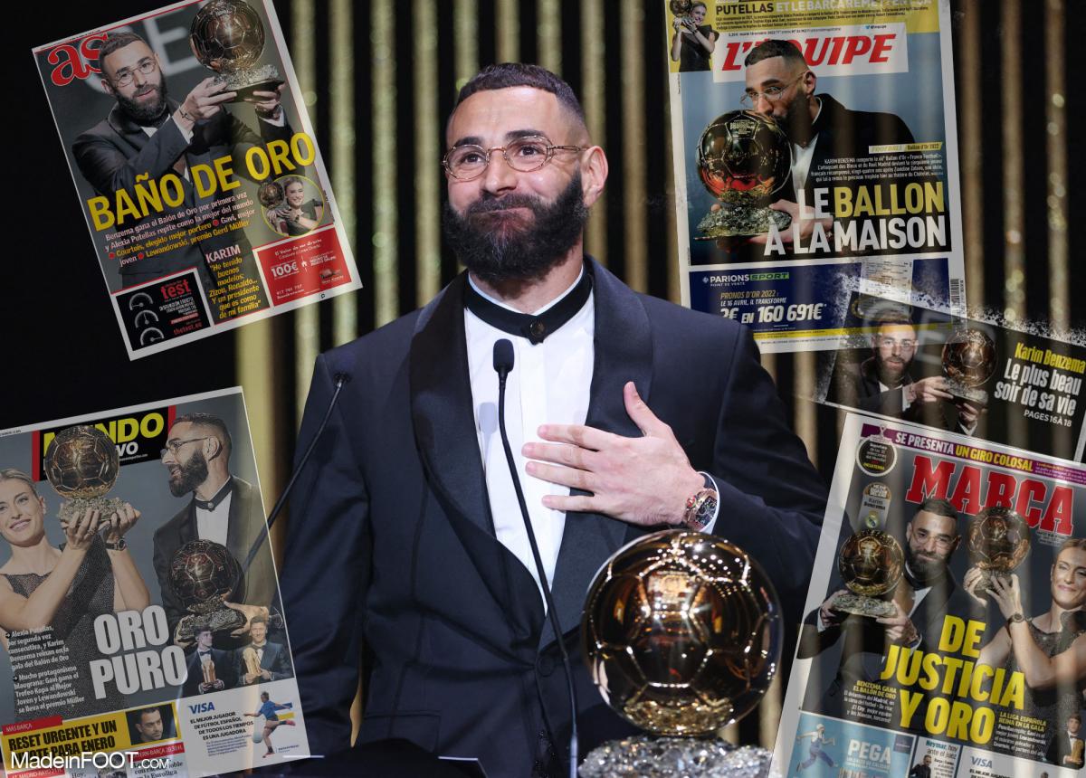 Karim Benzema, lauréat du Ballon d'Or 2022.
