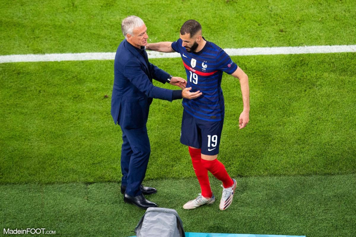 Karim Benzema et Didier Deschamps avec la France