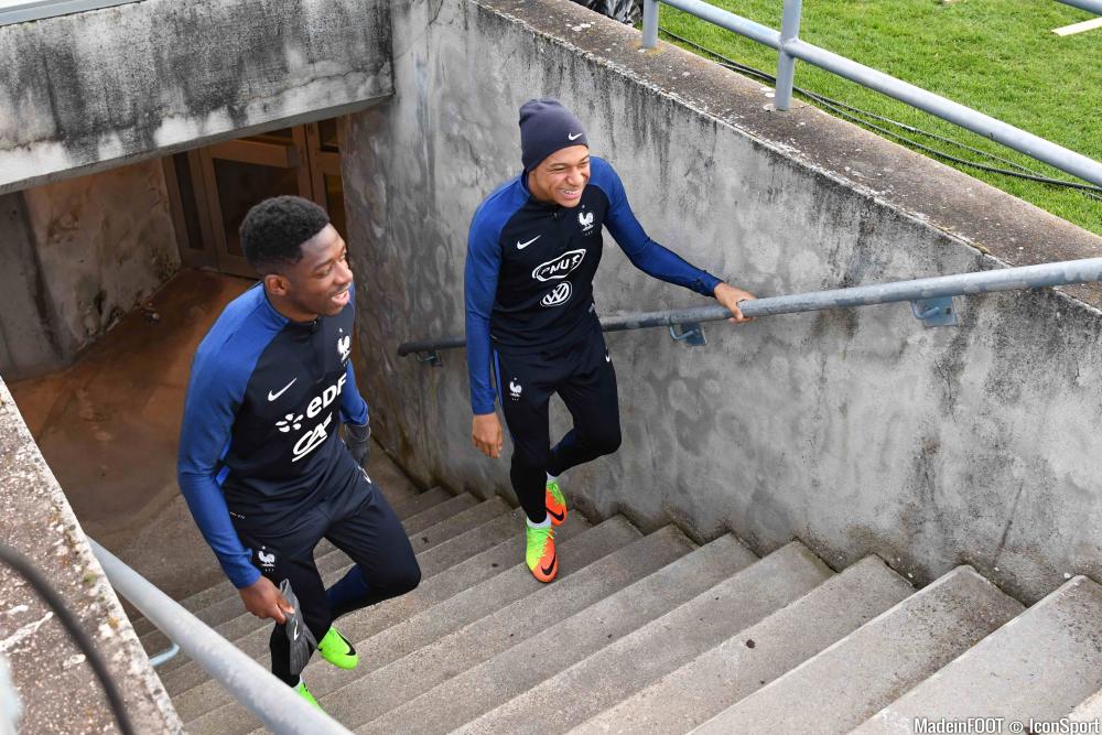 Ousmane Dembélé et Kylian Mbappé.