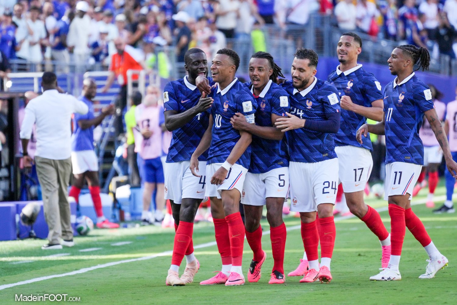 La joie des joueurs de l'équipe de France.
