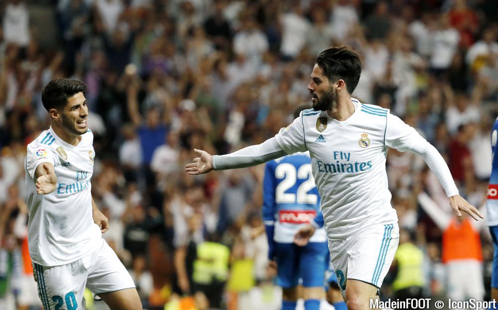 Isco (30 ans, 2 buts en 17 matchs joués en Liga) est milieu offensif au Real Madrid