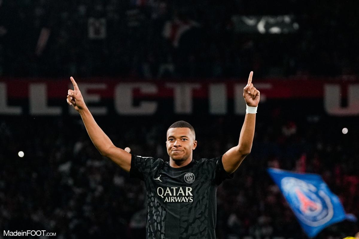 Kylian Mbappé sous le maillot du PSG.