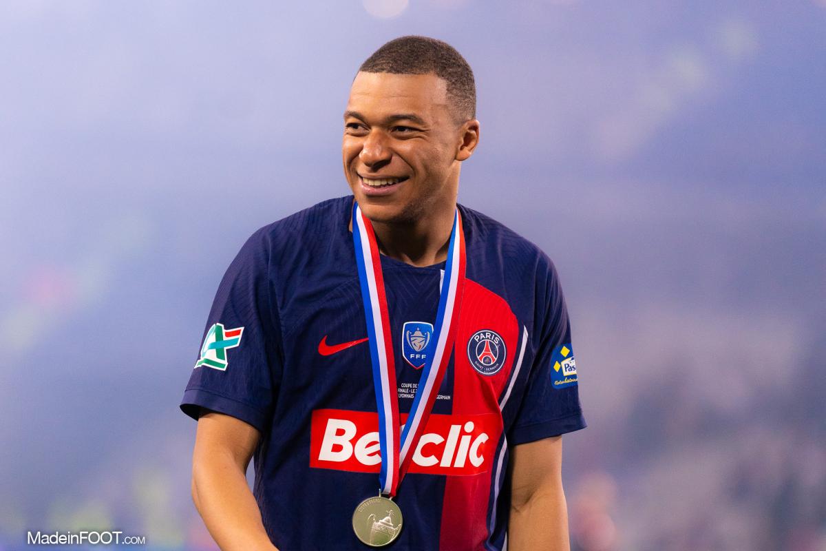 Kylian Mbappé, ici sous ses anciennes couleurs du Paris Saint-Germain.