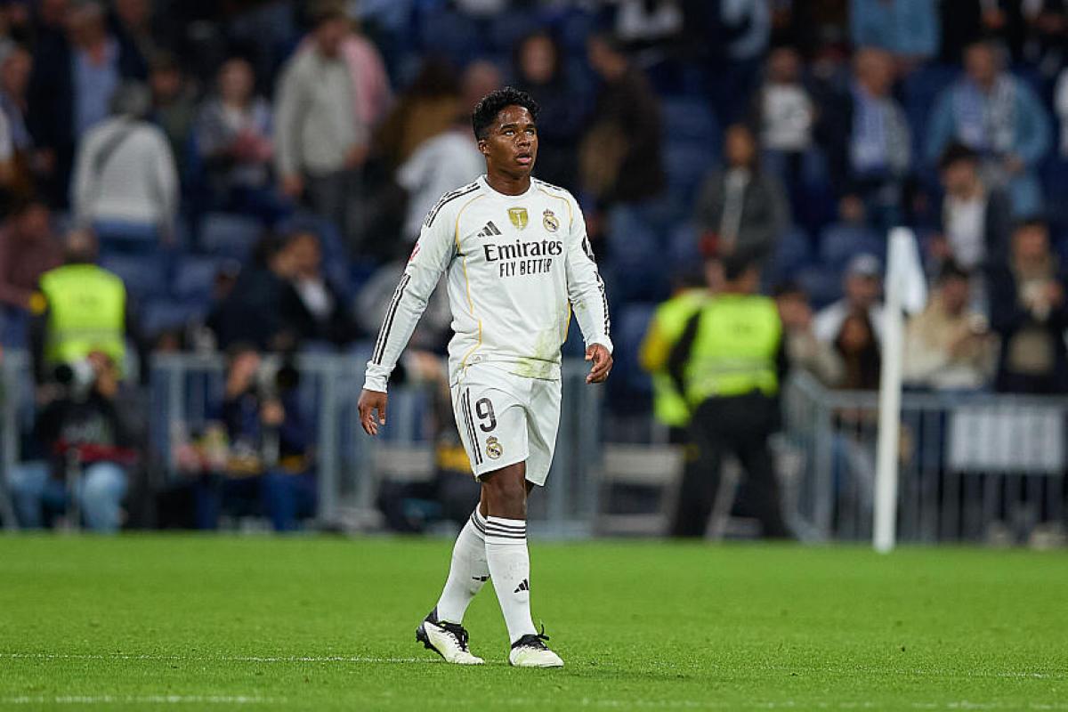 Endrick, attaquant de l'OL prêté par le Real Madrid 