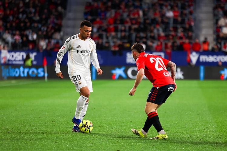 Kylian Mbappé, l'attaquant du Real Madrid, ici face au CA Osasuna.