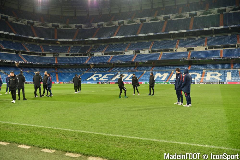 Les joueurs Parisiens ont reconnu la pelouse de Bernabeu hier soir.