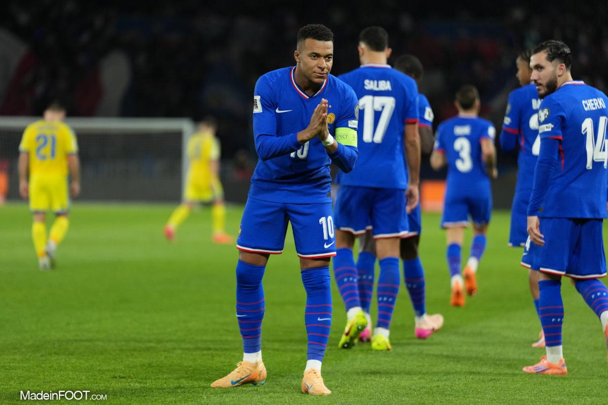 Kylian Mbappé avec les Bleus.